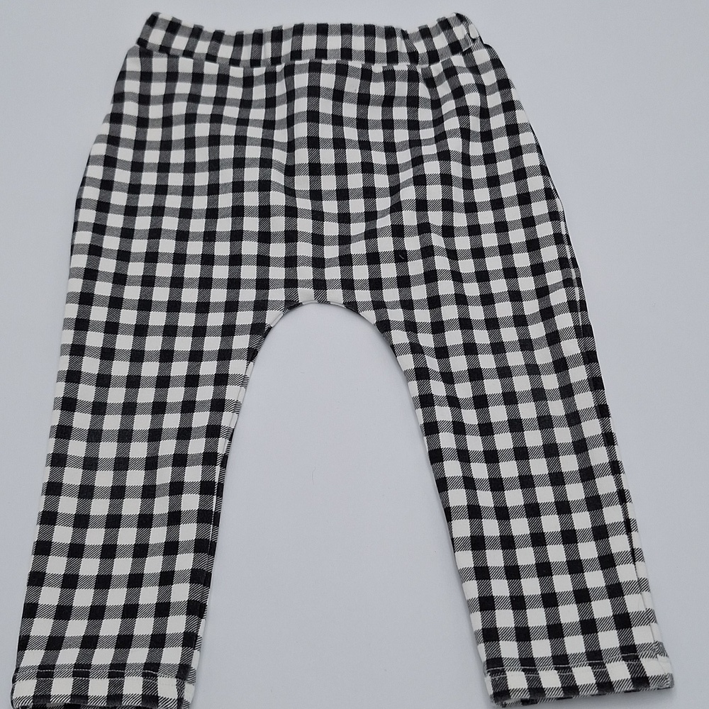 Mayoral Black and White Checkered Kids Casual Pants Bottoms